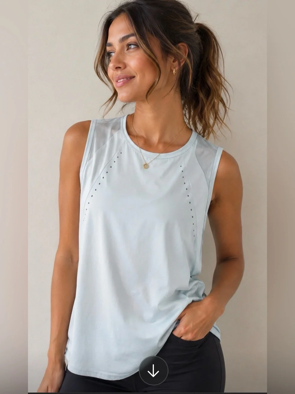 Lululemon athletica Light Powder Baby Blue Performance Sculpt Tank Top Small